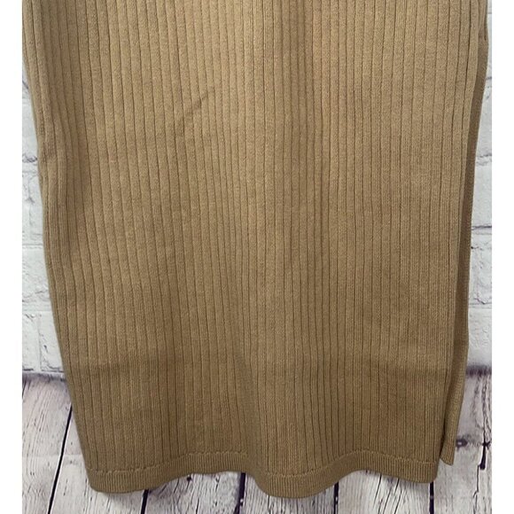 NWT GOOD AMERICAN Womens' Taupe Ribbed Sleeveless Sweater Dress Size 3 $149. - Picture 4 of 9